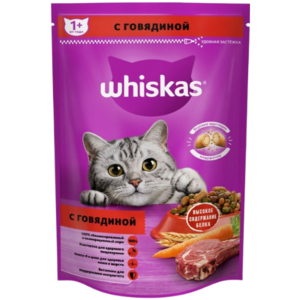 Сухой корм Whiskas Вкусные подушечки с говядиной для стерилизованных кошек и котов 350 г