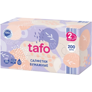 Салфетки бумажные косметические Tafo 200 шт