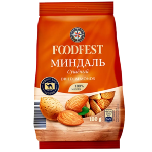 Ядра миндаля FOODFEST сушеные, 100гр