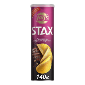 Чипсы картофельные Lay's Stax Ароматные ребрышки барбекю 140 г